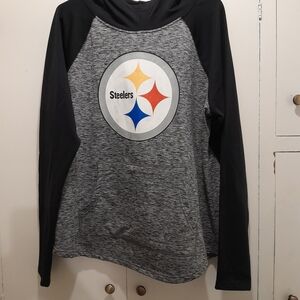 Womens XXL Steelers Logo Gray and Black Hoodie